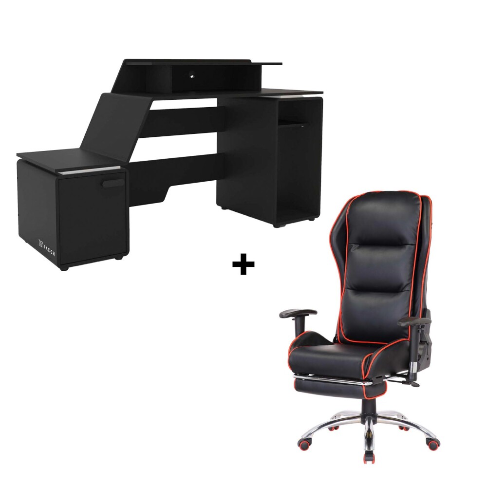 SILLA CONFORT + ESCRITORIO GAMER SPACE 2 XT