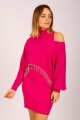 Vestido con sweater Fucsia