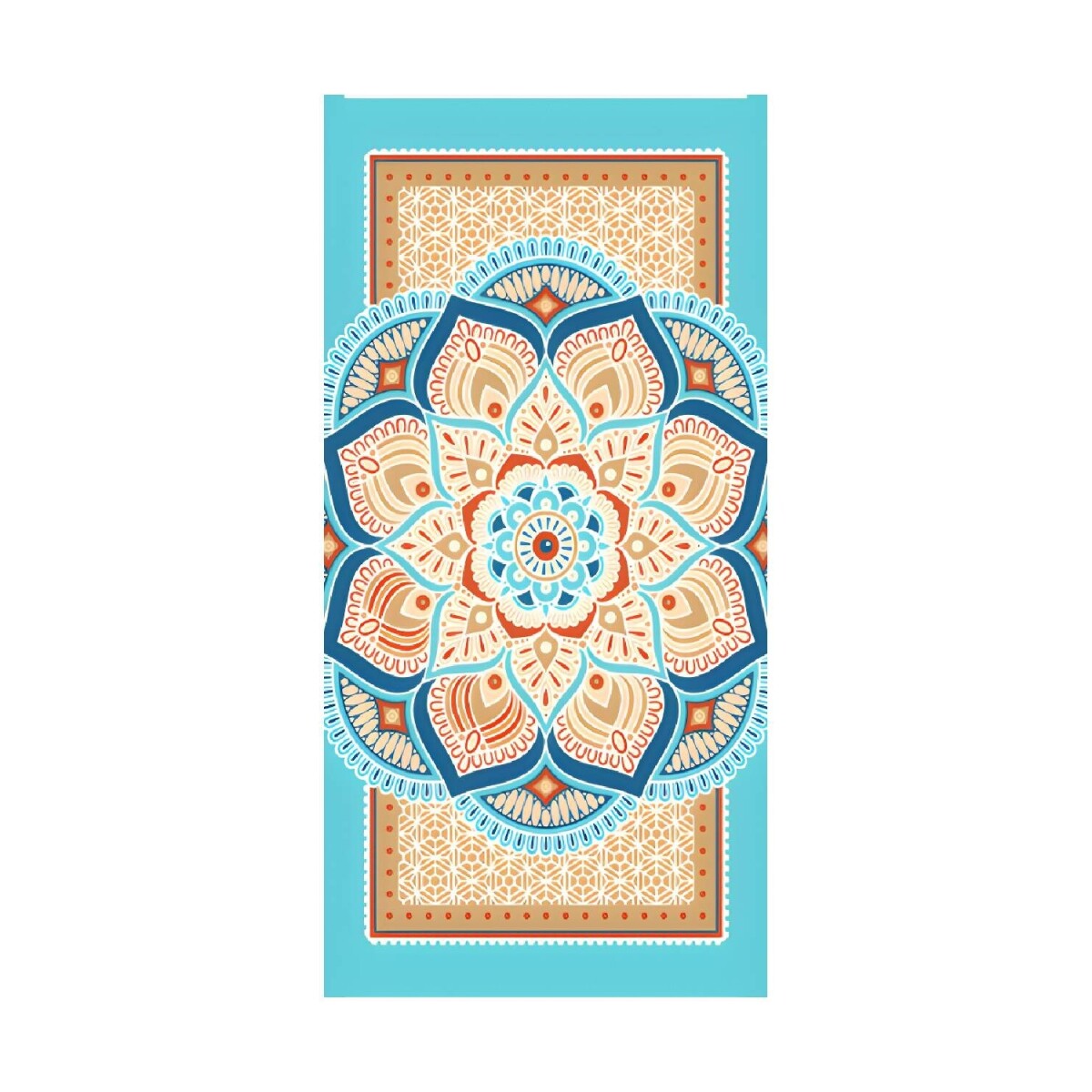 Toalla Playera Velour Mandala 70x130 cm - Celeste 