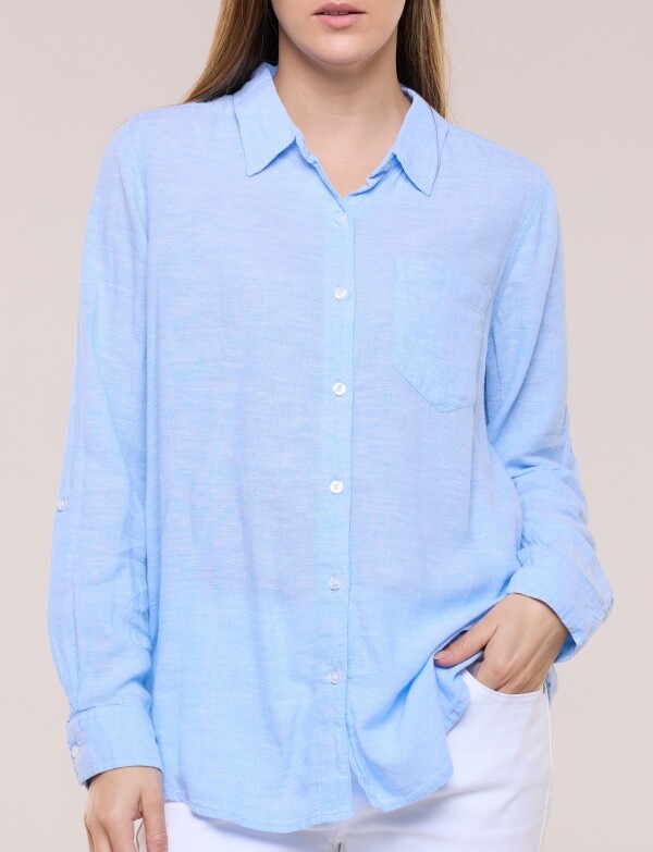 Camisa Lino CELESTE