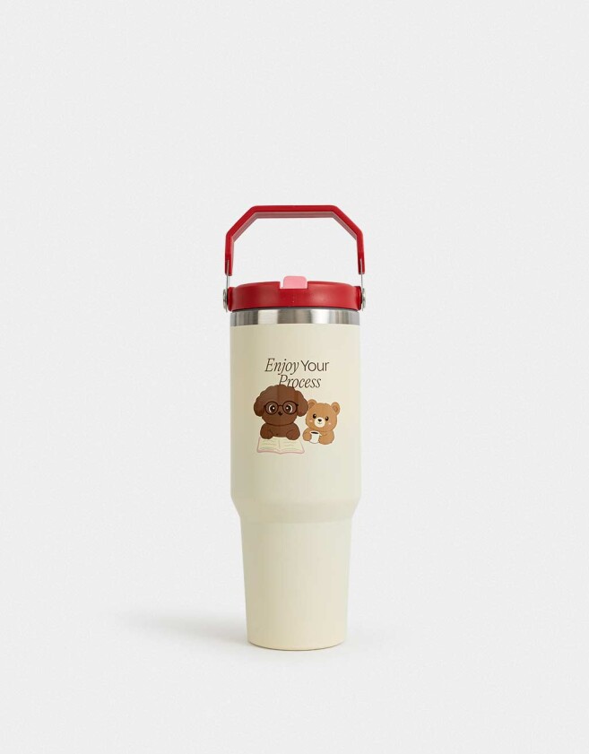 Artículos cocina Vaso Alto Térmicode 1200 Ml Con Manija - Blanco Crudo