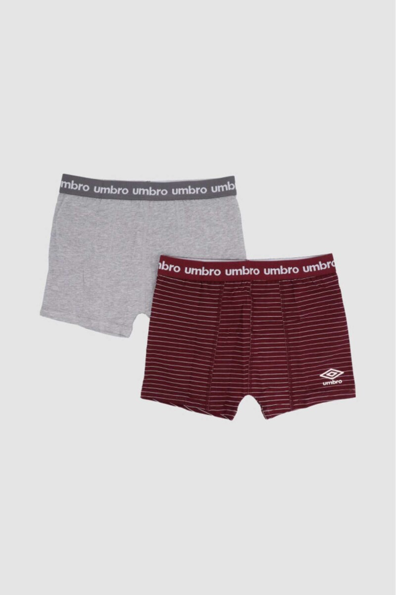 Ex.08886 boxer pack x 2 alg/lyc - Bordeaux oscuro 