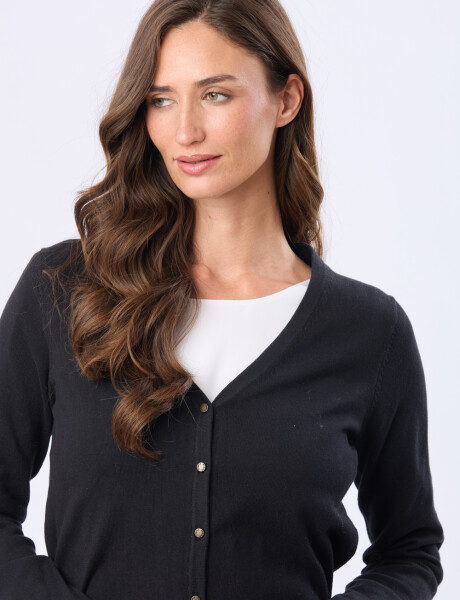 CARDIGAN LISO Negro