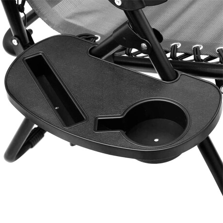 Juego De Jardin Silla Reposera Plegable X2 + Mesa Patio Gris