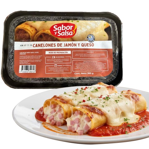 Canelones de Jamón y Queso 360Grs Canelones de Jamón y Queso 360Grs