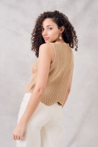 Chaleco Lurex Camel