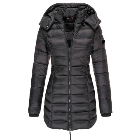 Campera Parka Uzspace Impermermeable Con Capucha Dama Negro