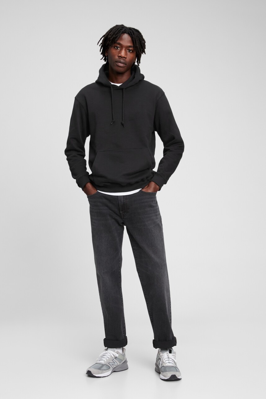 Canguro Con Felpa Hombre True Black