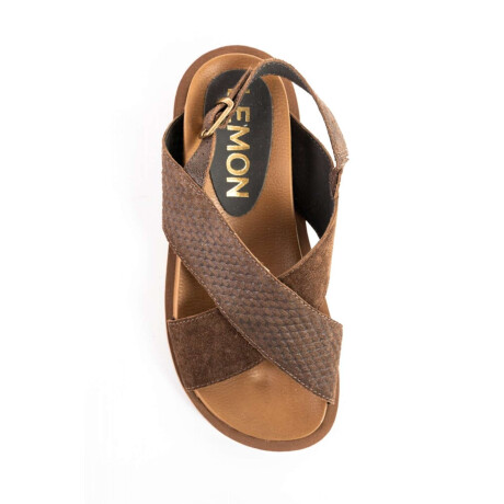 Sandalias Cruzadas De Cuero Chocolate
