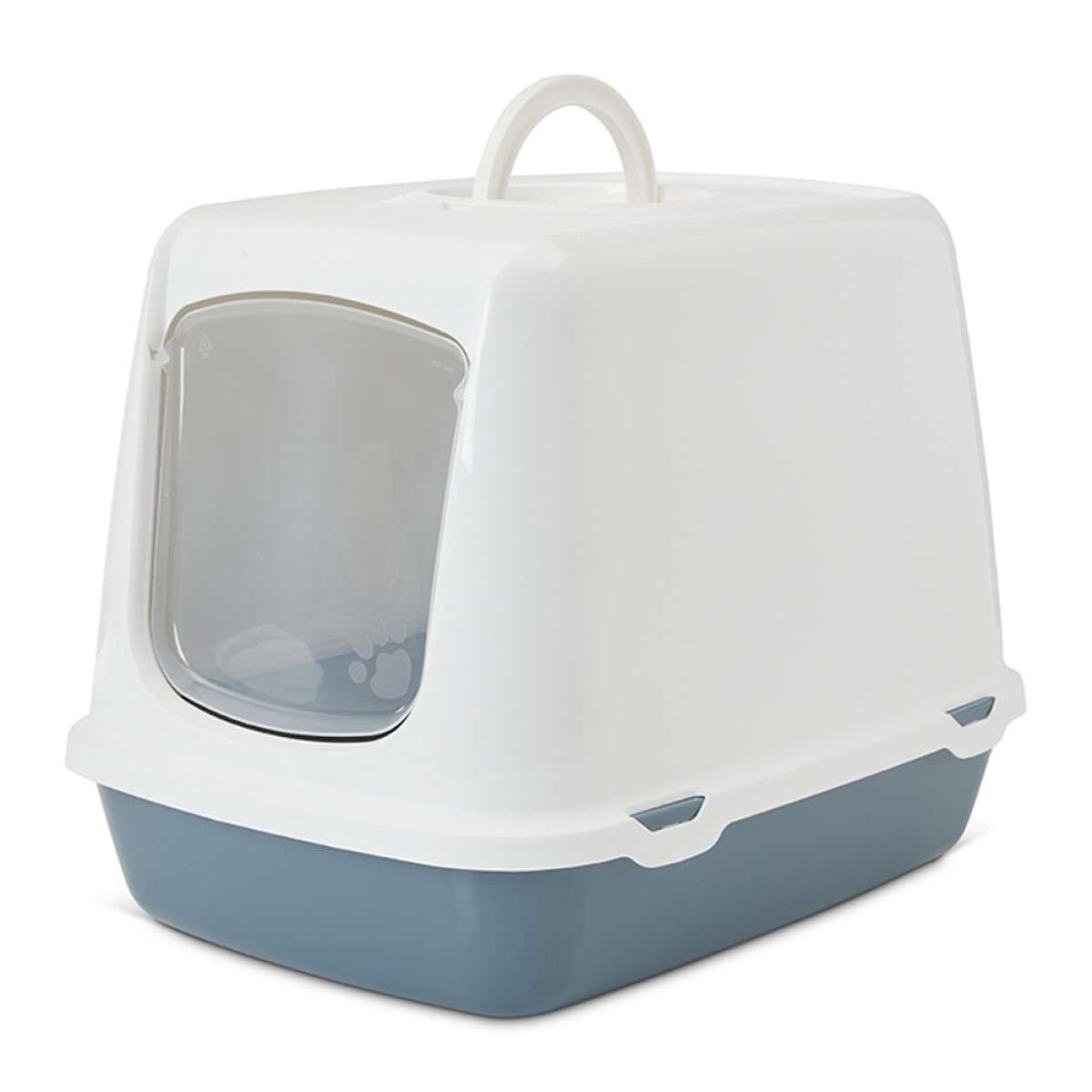 Baño Cerrado Portable con Puerta Batiente Asa y Filtro Gatos - Azul 