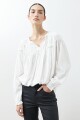 Blusa boho con volados crudo