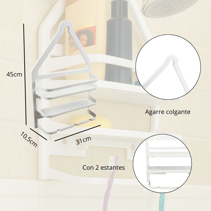 Porta shampoo colgante BLANCO