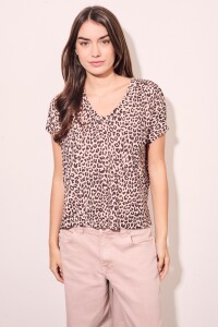 Remera Animal Print Rosa