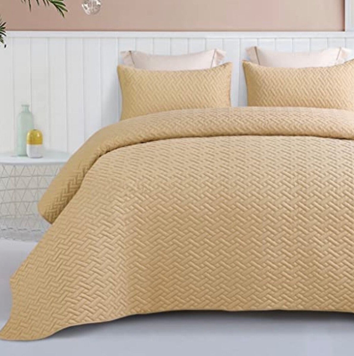 Colcha Cama 1 Plaza Acolchada Reversible Con Funda 150cm x 200cm 