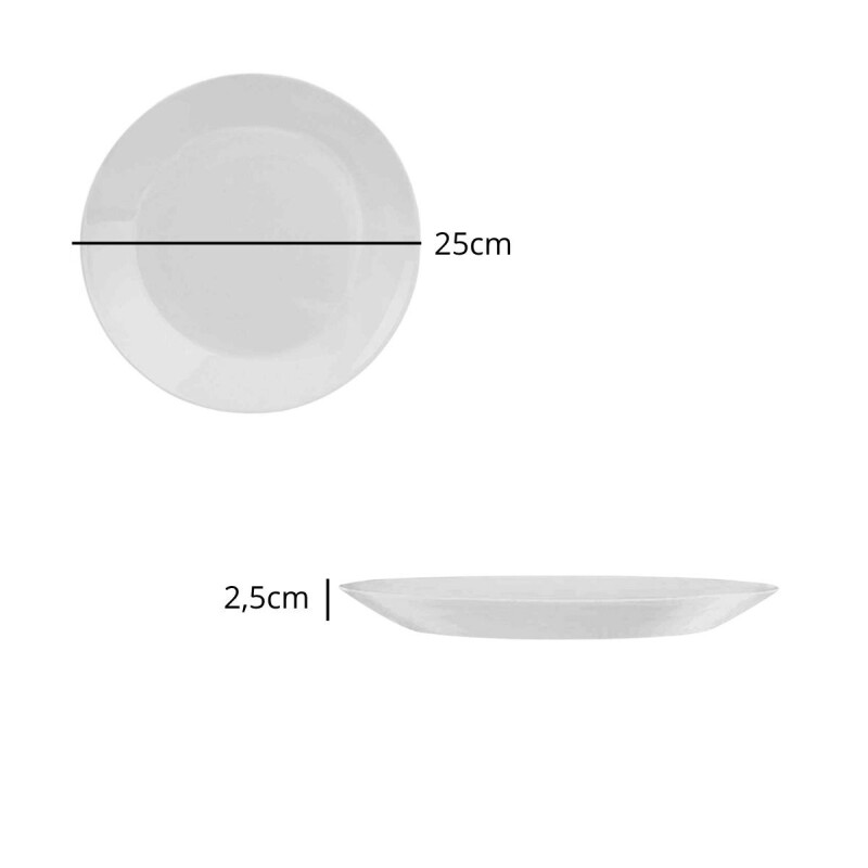 Set x6 plato para postre semicuadrado BLANCO