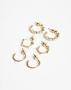 Aros Argollas Set Strass Set De Argollas Con Strass - Dorado