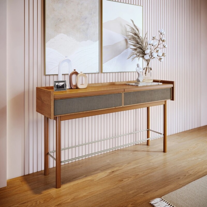 Consola Despojador Dune Manhattan - 2 Cajones - Natural Consola Despojador Dune Manhattan - 2 Cajones - Natural