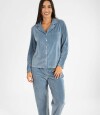 Pijama americano ribb velour Azul acero