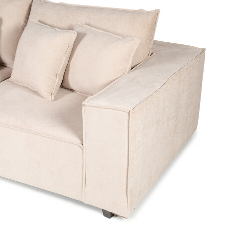 Sofá Modular Maia (3 módulos) - Tela Microfibra 12072 (Beige)