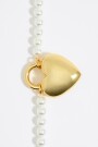 COLLAR PERLAS CORAZÓN METAL Oro