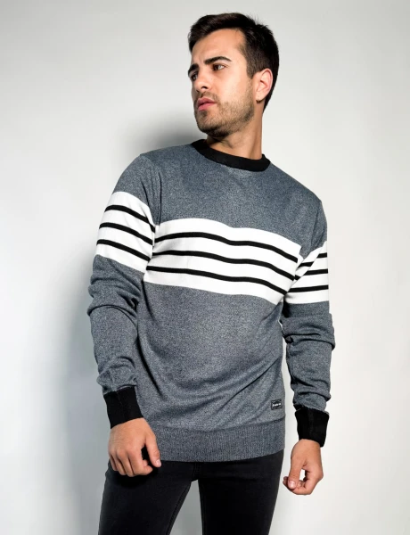 Sweaters rayado tejido Paco Azul