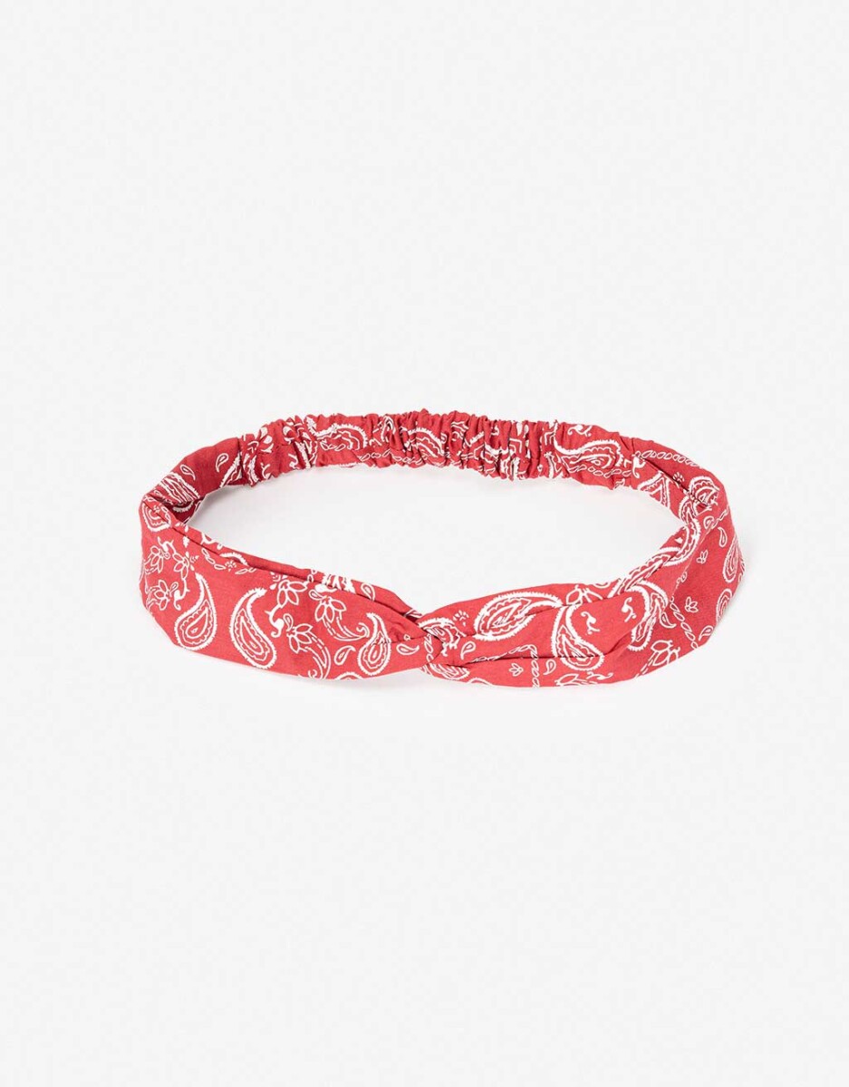 Vincha Textil Con Nudo Con Estampa Paisley 