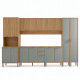 JUEGO DE COCINA 7 MODULOS Y MESADA MDF LINEA COLORS FREIJO Y VERDE