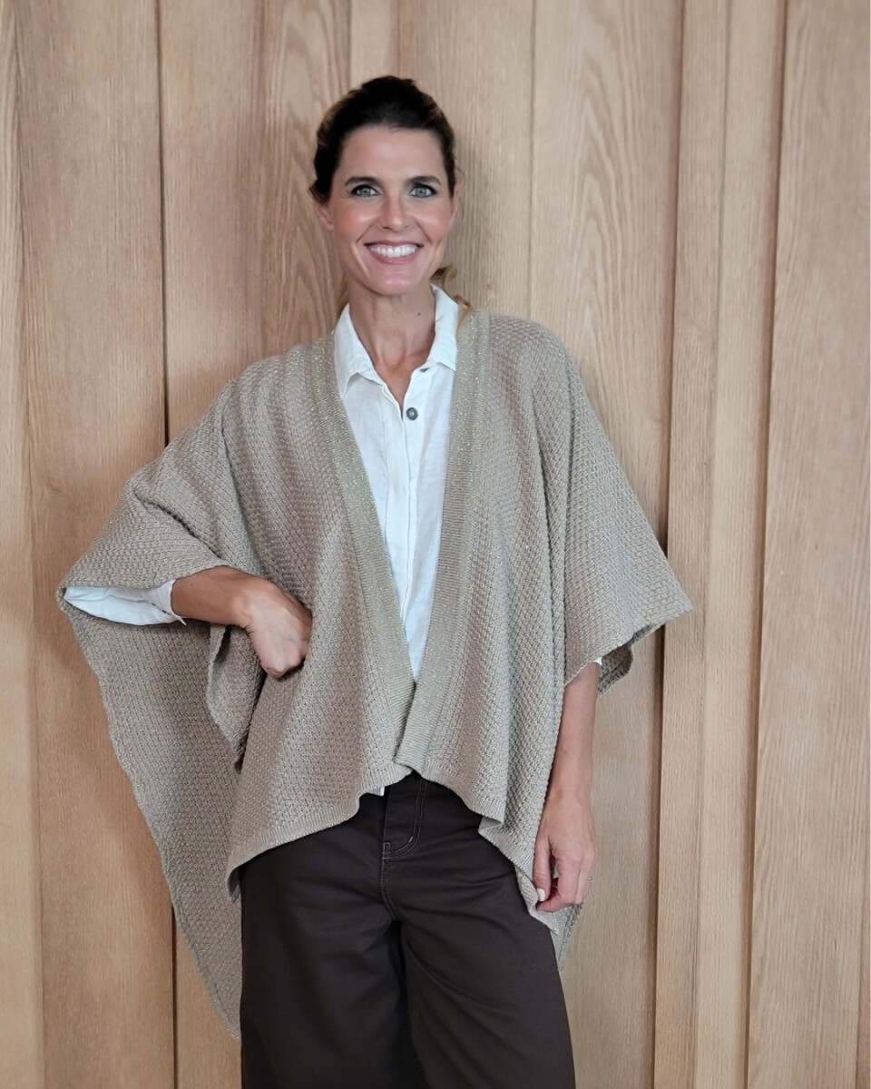 Ruana Samba - Beige lurex dorado 
