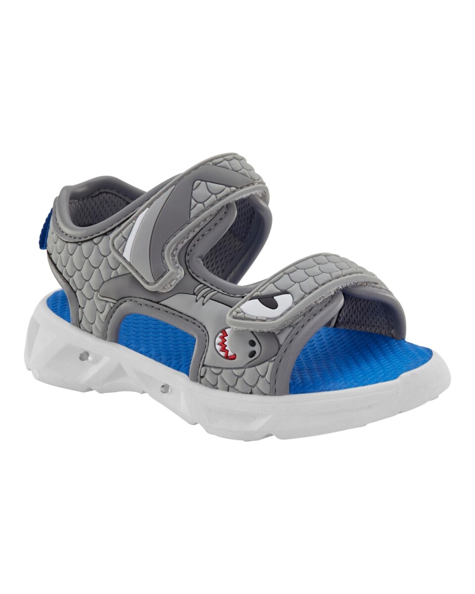 Sandalias con luces, diseño tiburón 