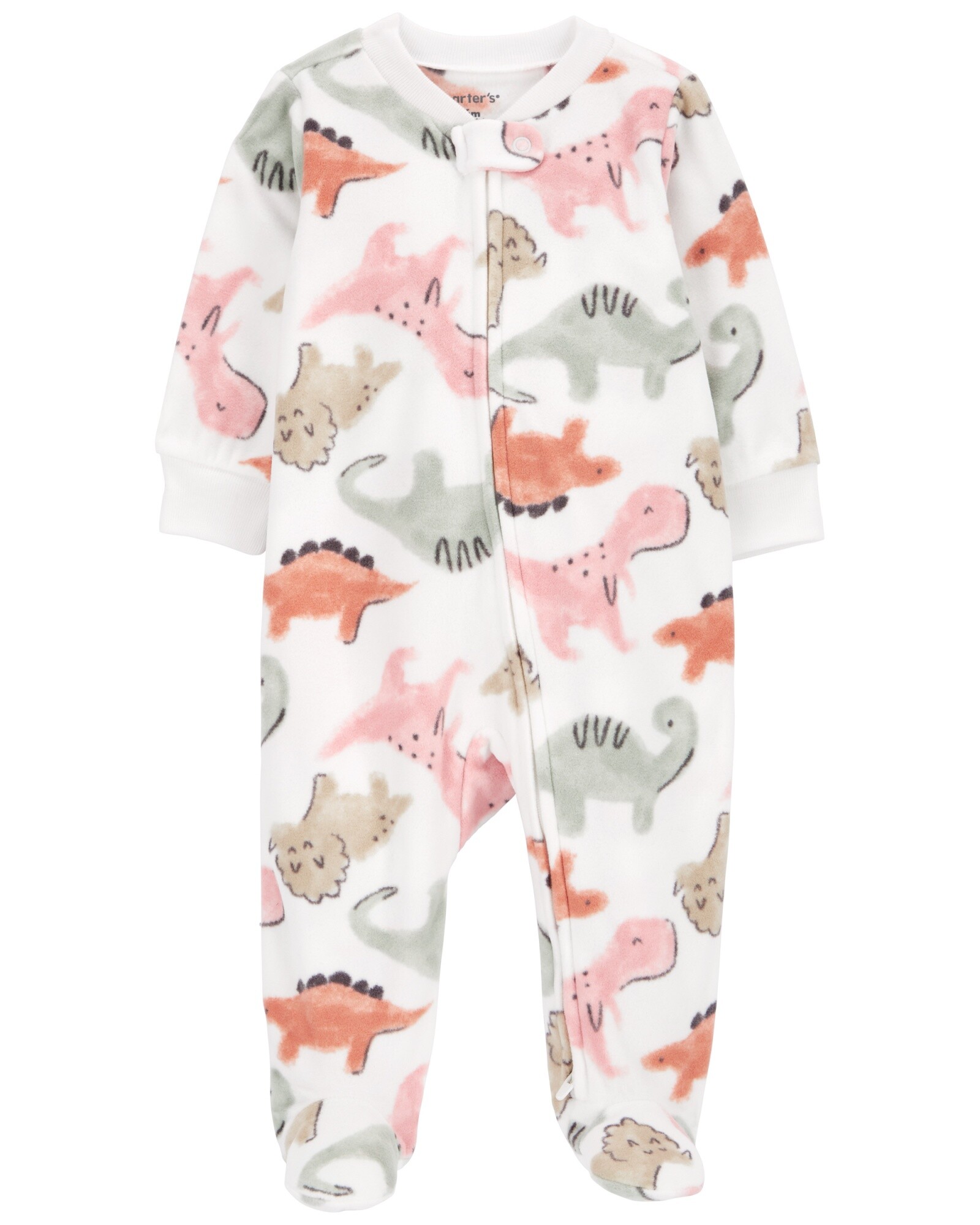 Pijama uno pieza de micropolar, con pie, diseño dinos Sin color