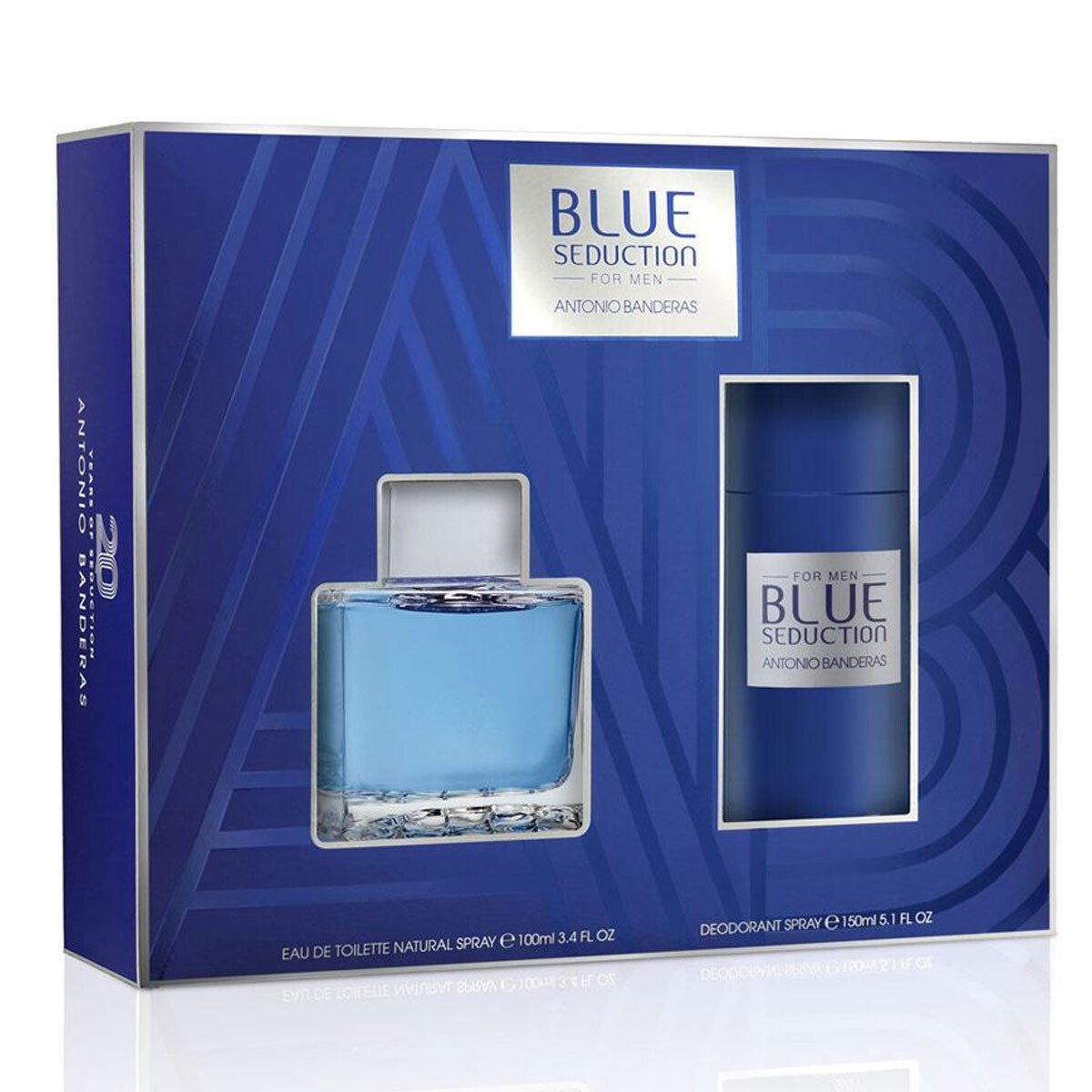 Set para Hombre Antonio Banderas Blue Seduction EDT 100ml + Desodorante 150ml 