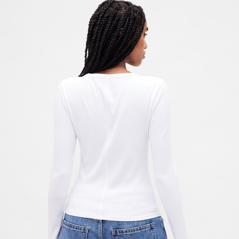 INTL LS MOD RIB CROP TEE FRESH WHITE