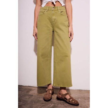 Jean Wide Lavado Oliva