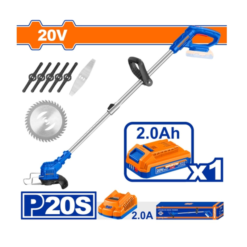 DESMALEZADORA A BATERIA 20V BAT 2.0AH + ACCESORIOS WADFOW AZUL DESMALEZADORA A BATERIA 20V BAT 2.0AH + ACCESORIOS WADFOW AZUL