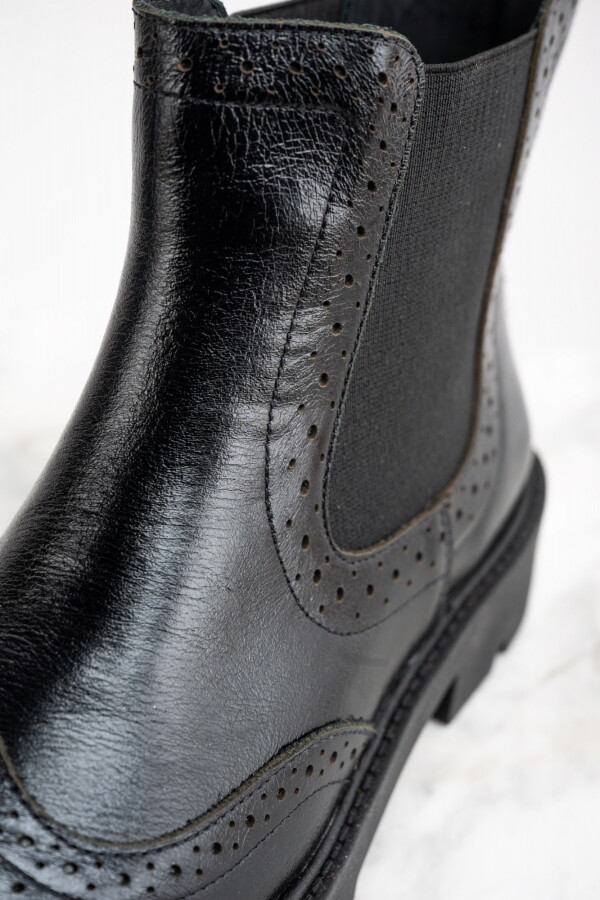 Bota Cuero Negro