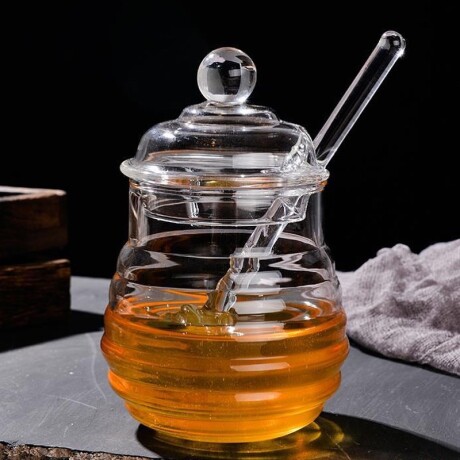 Mielera de Vidrio con Tapa y Cuchara 300ML Mielera de Vidrio con Tapa y Cuchara 300ML