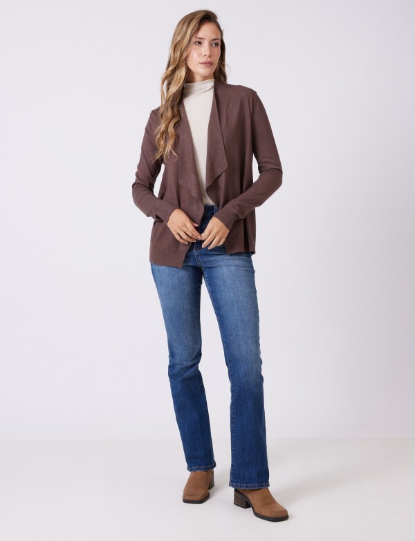 Cardigan Espalda Botones MARRON