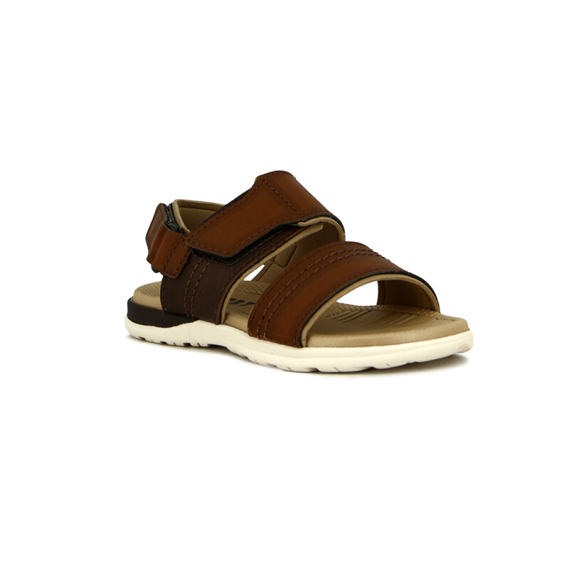 Country Itapua Sandalia Casual Tiras C/velcro Beige-chocolate