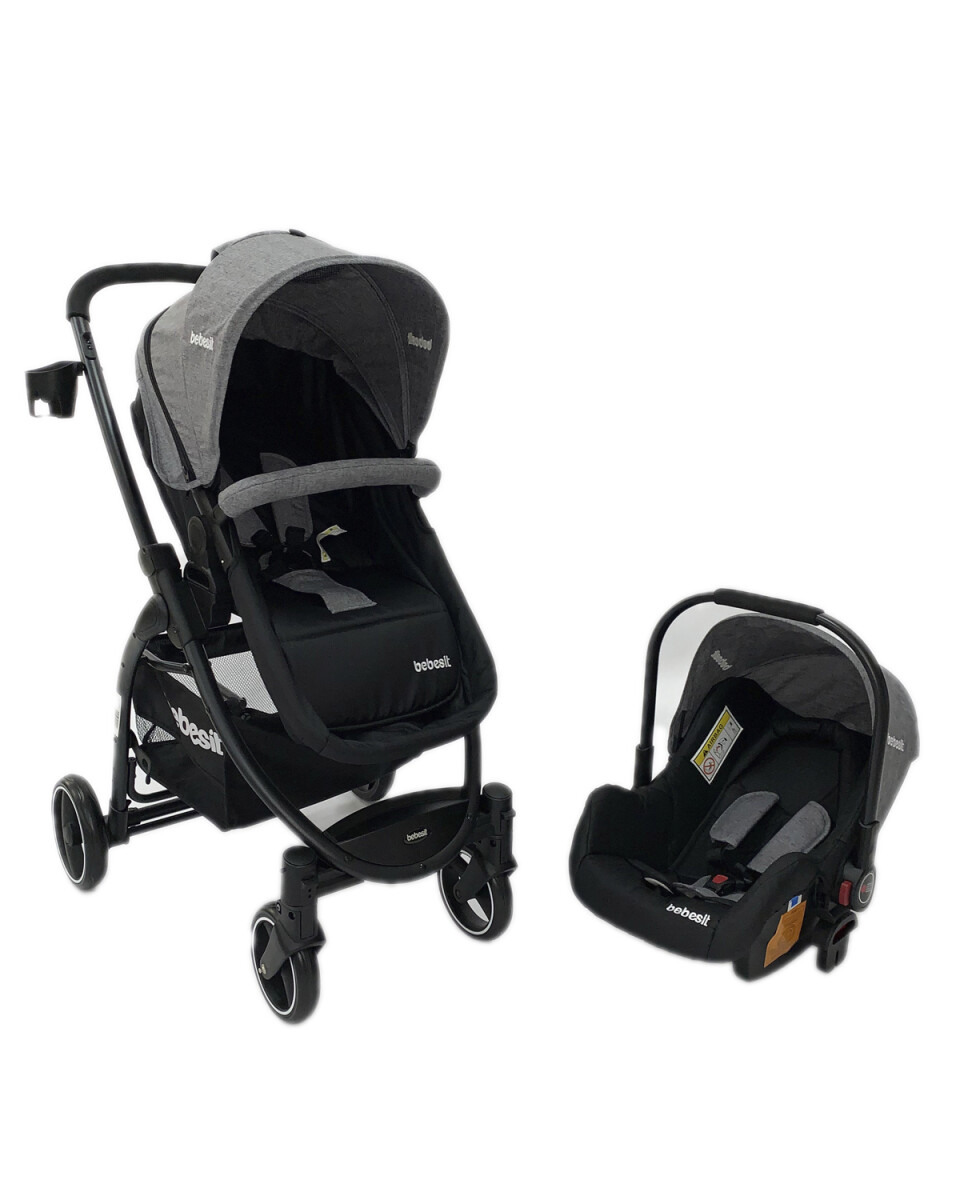 Coche de bebé + silla para auto Bebesit Travel System Alfa - Gris 