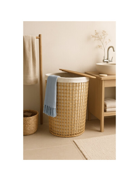 CESTO C/TAPA/FUNDA D42X55CM TEJ CORDON PAPEL NAT. CESTO C/TAPA/FUNDA D42X55CM TEJ CORDON PAPEL NAT.