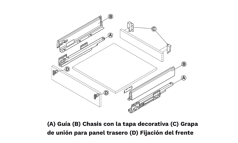 Laterales de cajón matrix 552.56.794 450 mm Laterales De Cajón Matrix 552.56.794 450 Mm