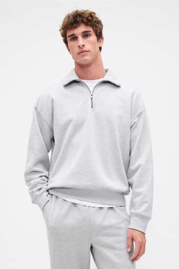 Buzo Deportivo Medio Cierre Hombre Bc15 Lt Grey Heather