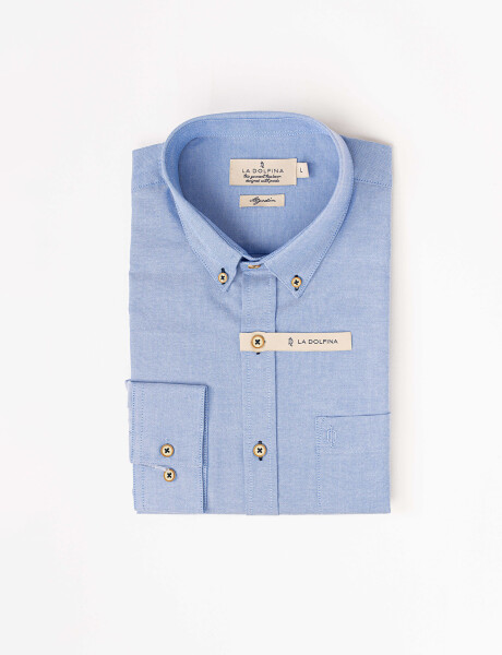 Camisa m/l oxford celeste