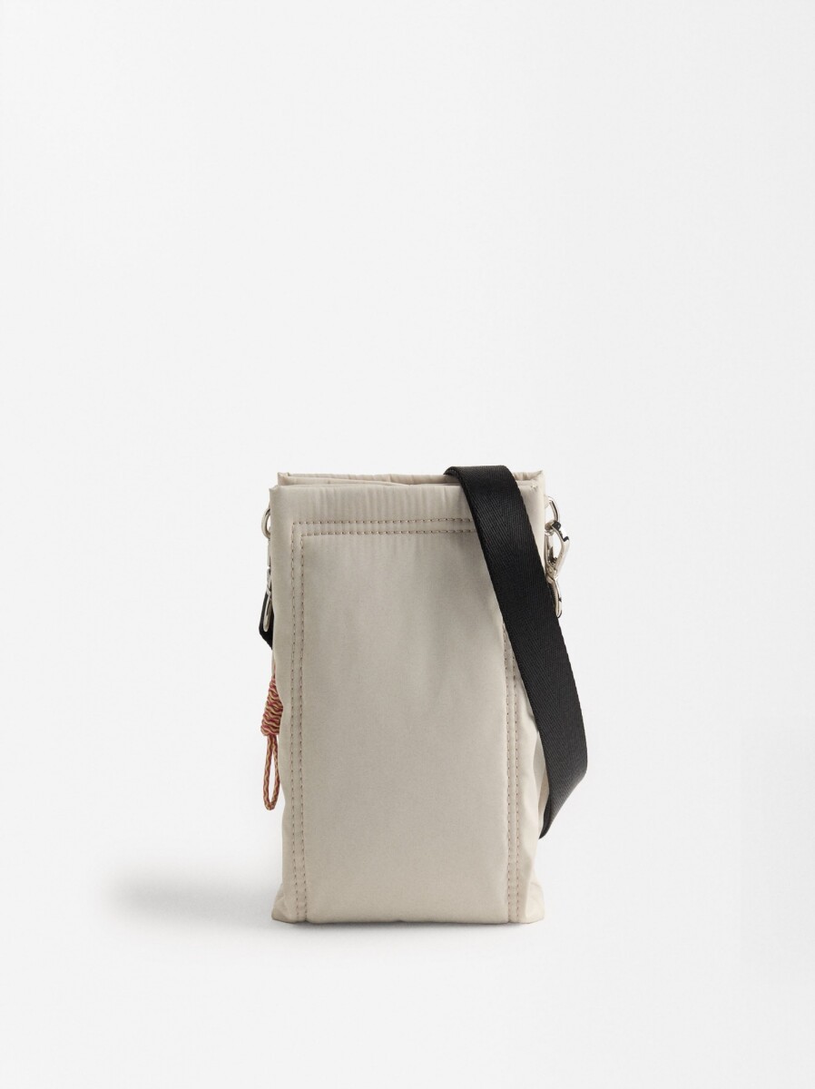 Bolso Bandolera De Nylon - crudo 