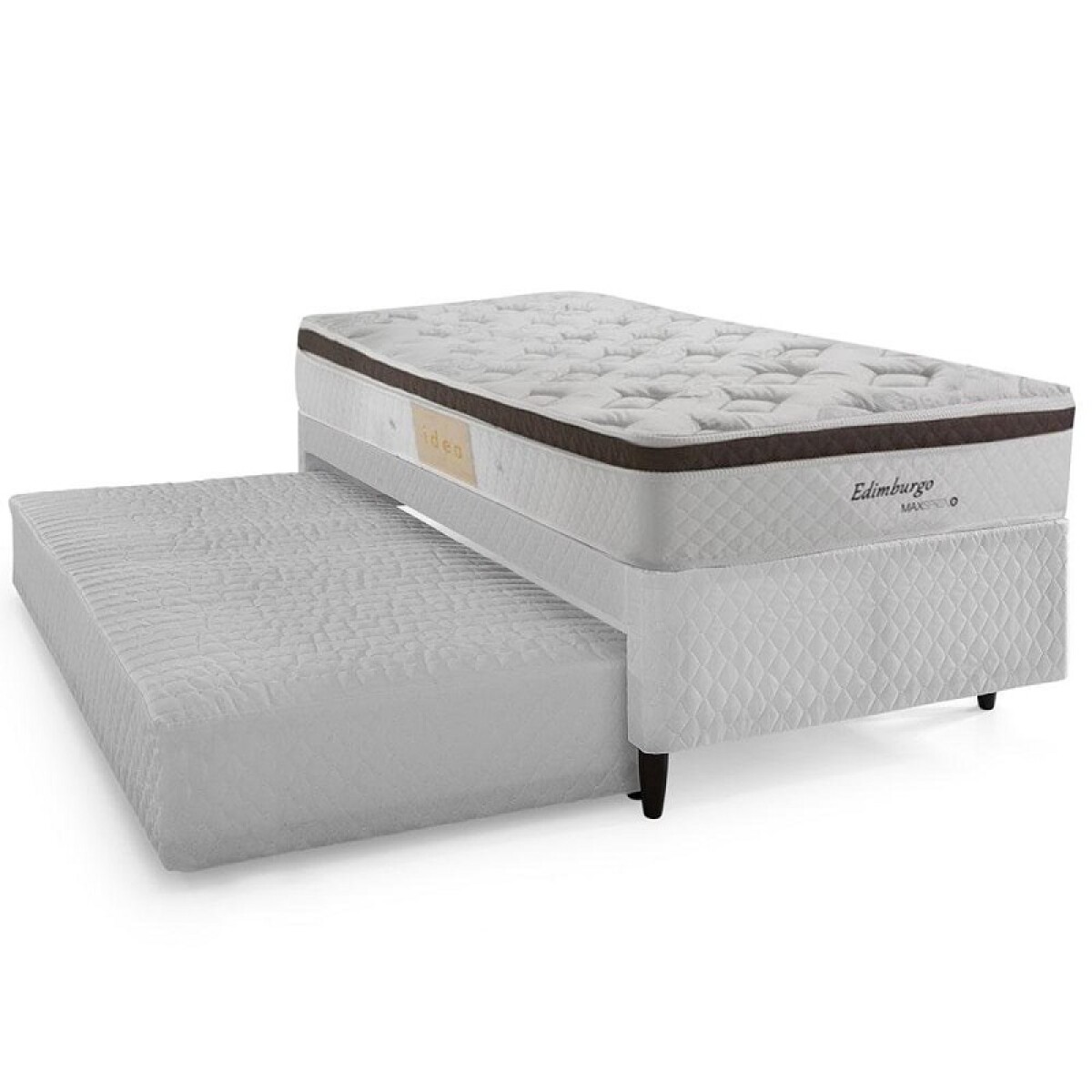 BOX 0.90X1.90 C/CAMA 1453 + COLCHON EDIMBURGO - RESORTES MAXSPRING 