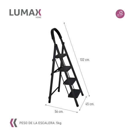 Escalera Tijera 4 Escalones De metal/plastico Negro