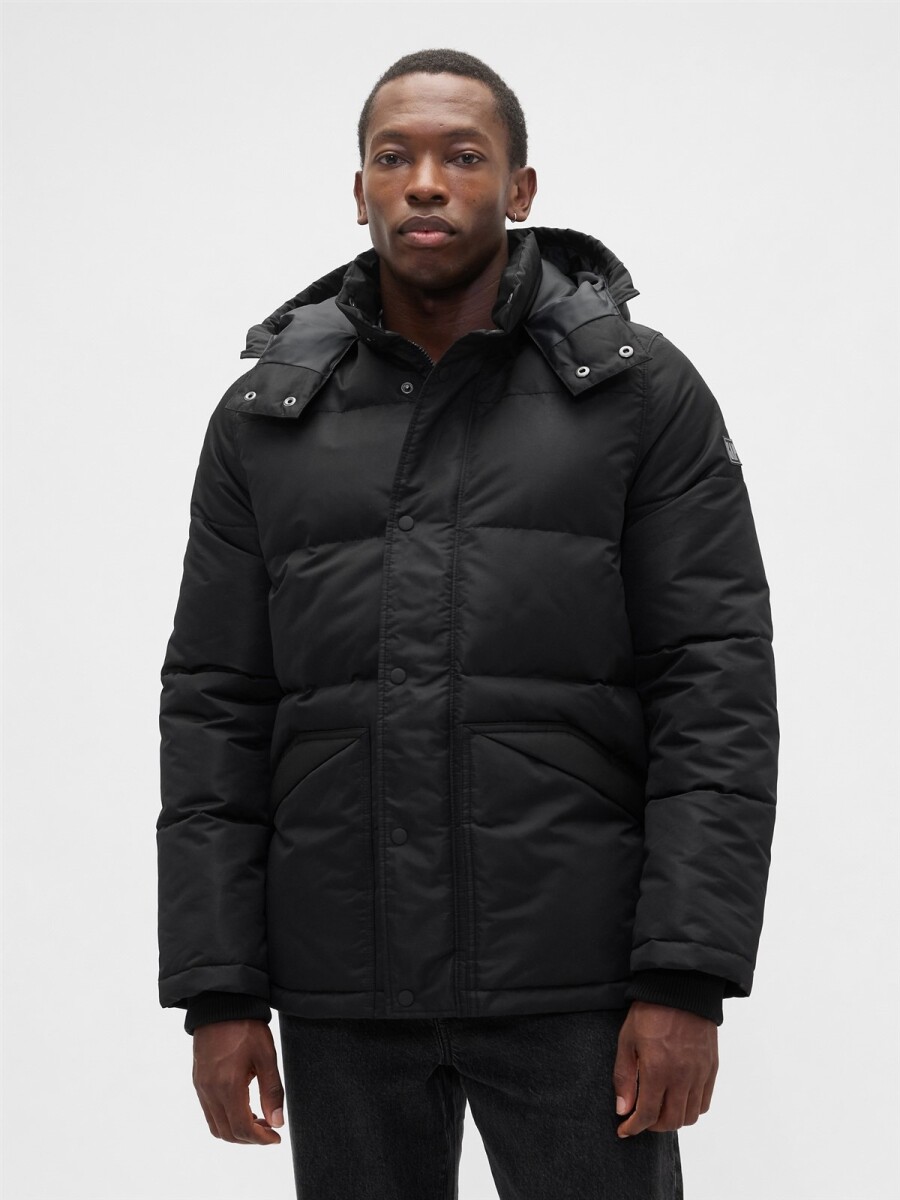 Campera Logo Gap Puffer Hombre - Black 1 