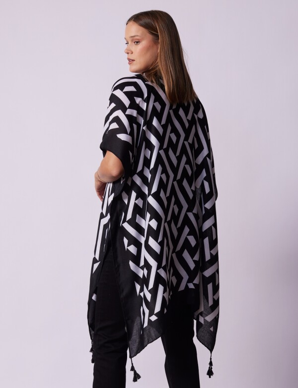 Kimono Printed NEGRO/BLANCO