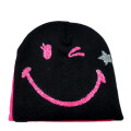 Gorro Footy Emoticon Fucsia - Negro
