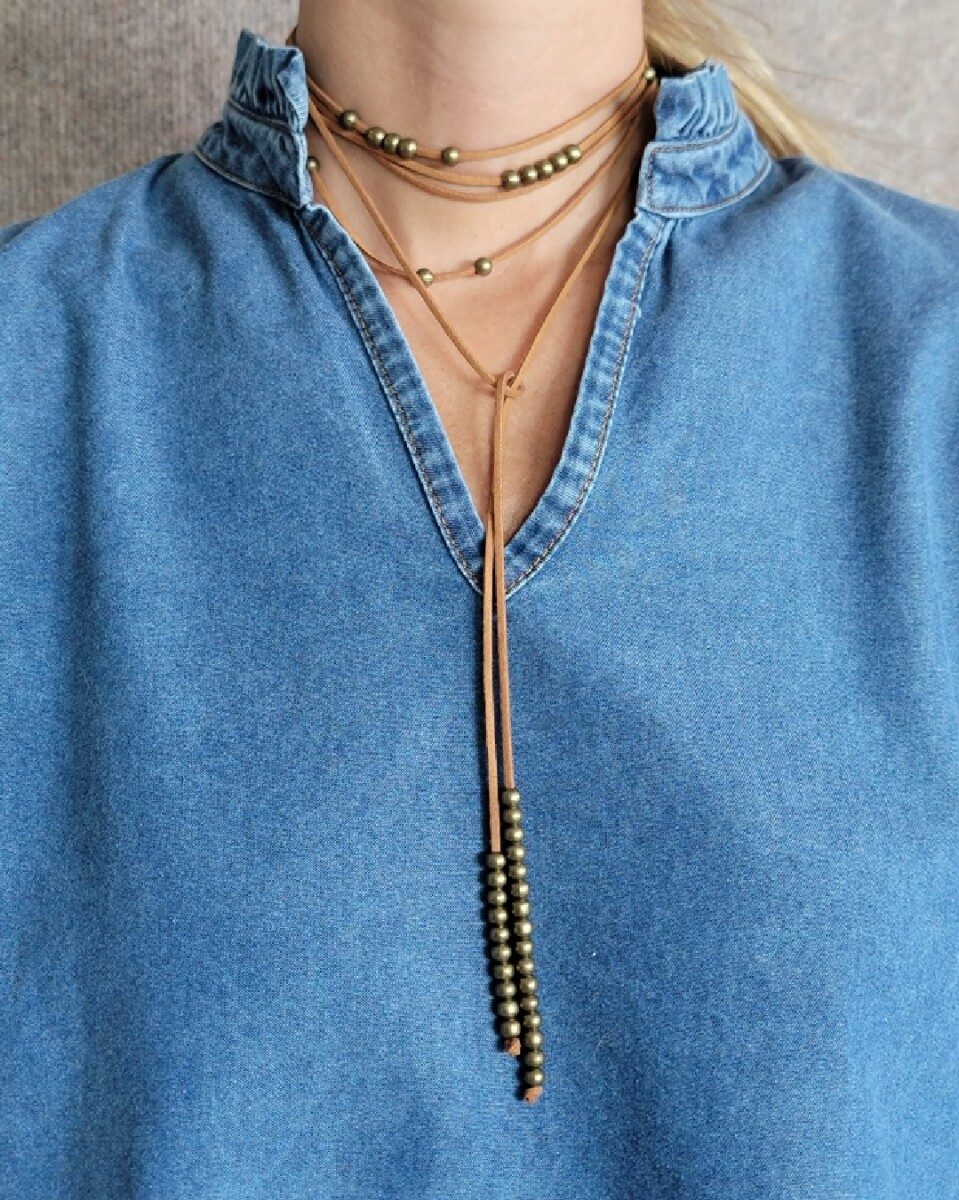 Collar Corbatín - Suela - Oro 